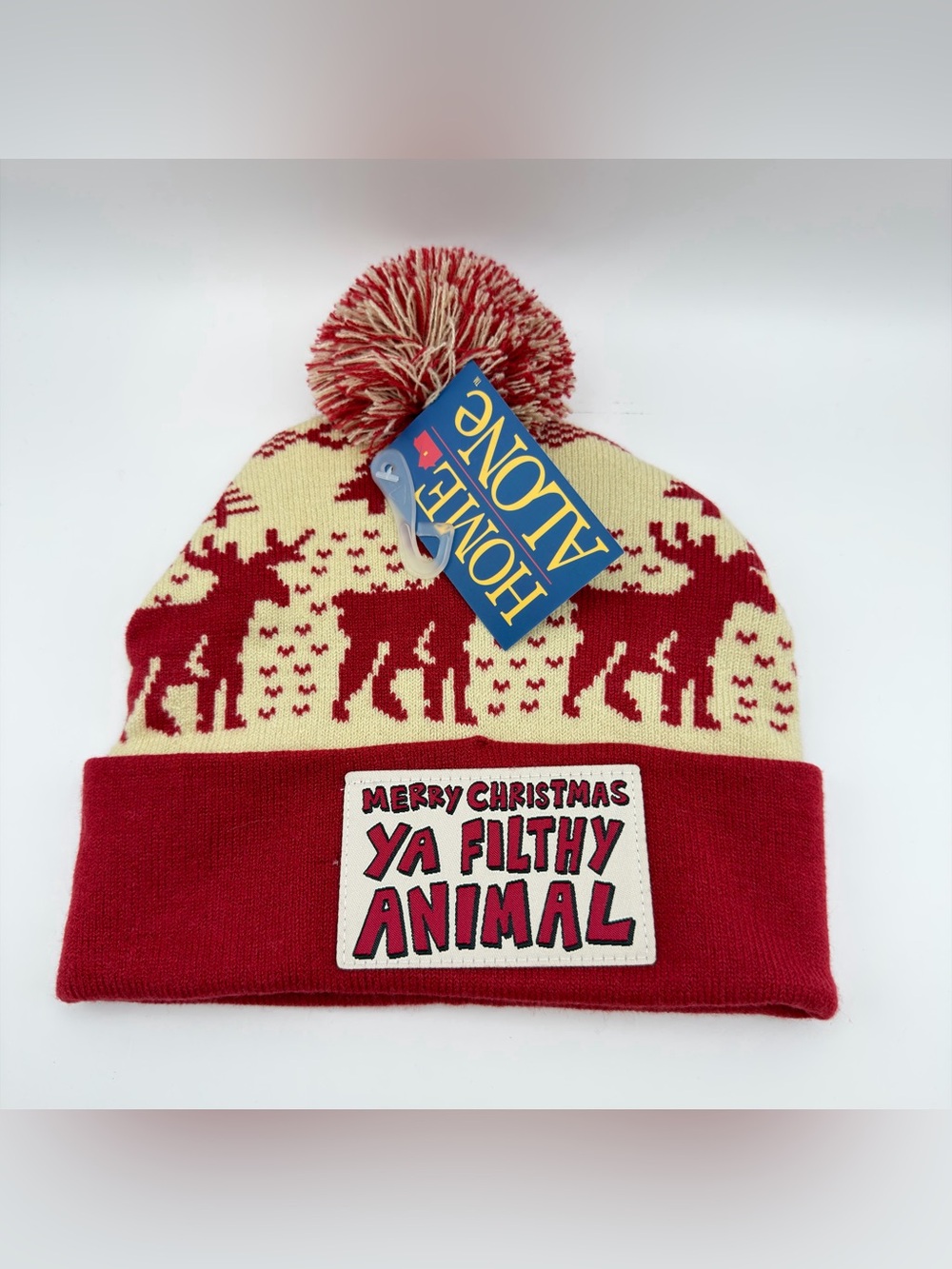 Merry Christmas Ya Filthy Animal Red & Cream Beanie